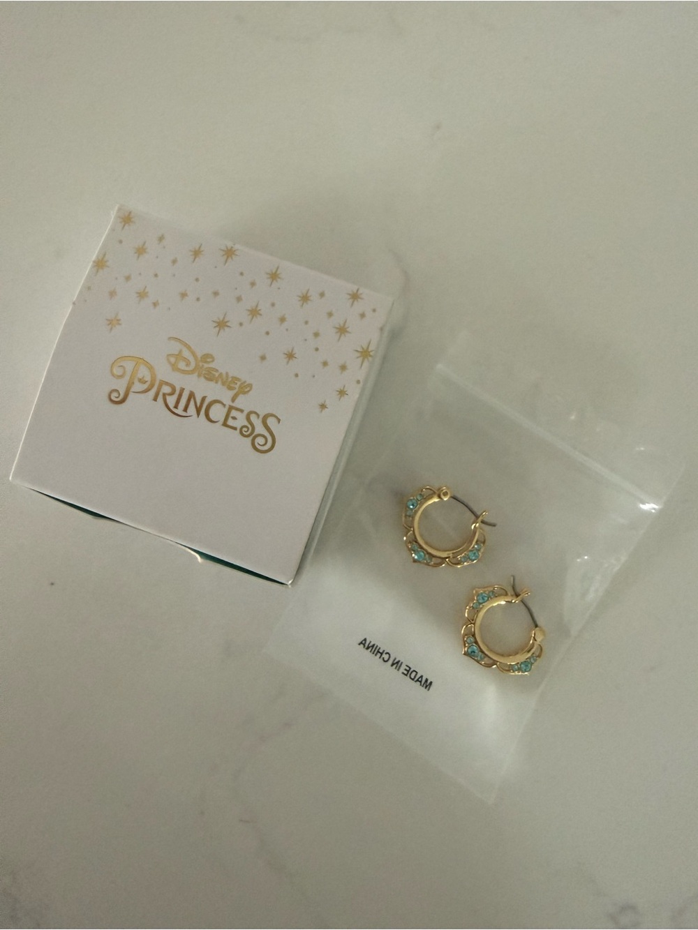 Authentic Jasmine Disney Princess hoop earrings